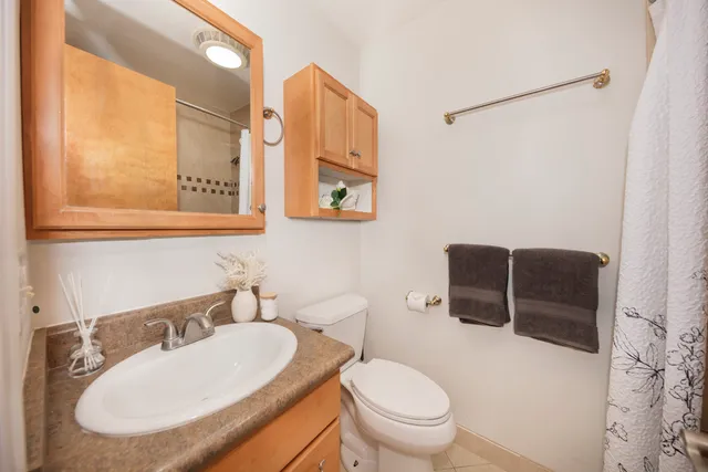 a bathroom with a toilet a sink and a mirror