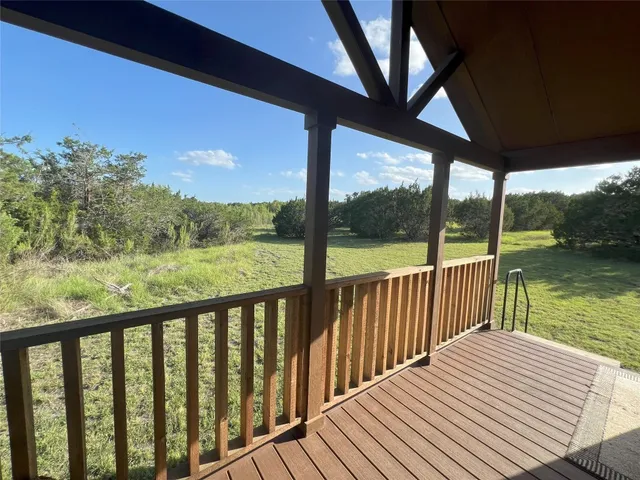a view of a wooden deck