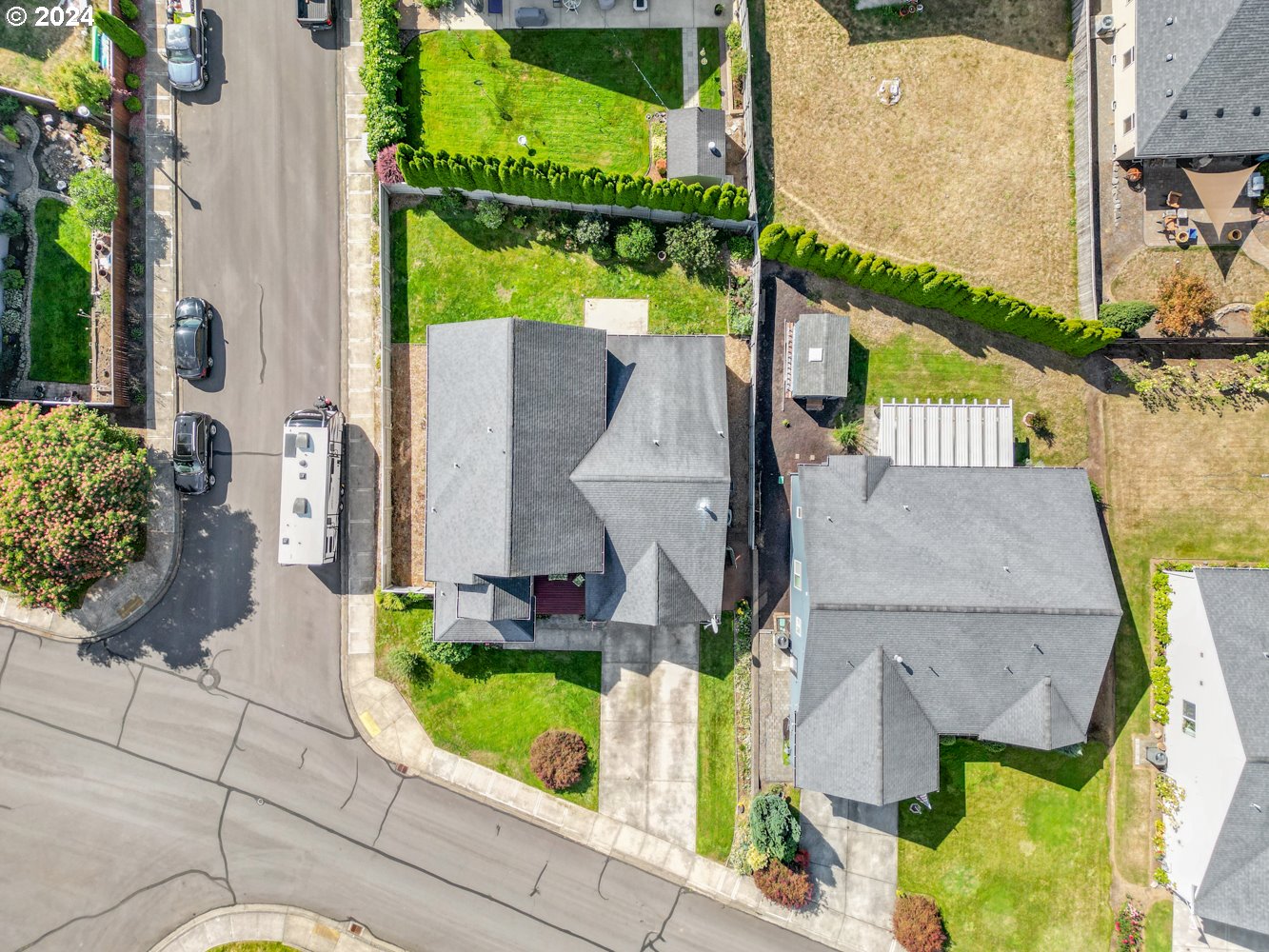 1514 West E Place La Center, WA 98629 - Photo 25 of 26 an aerial view of house with a swimming pool