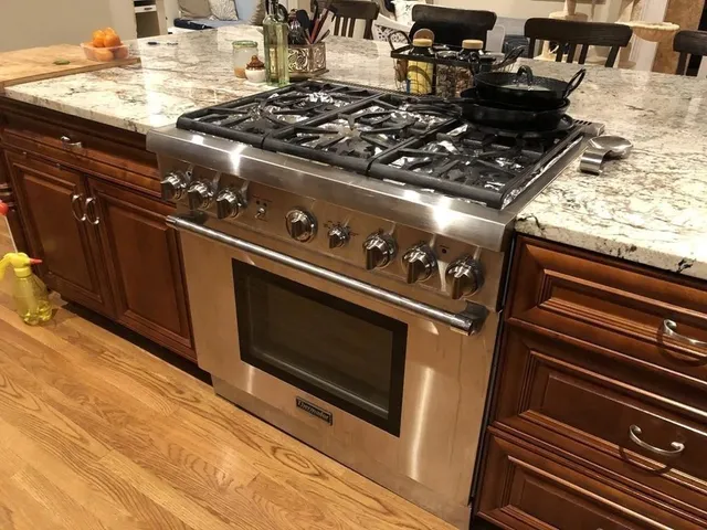 a close view of stove top oven