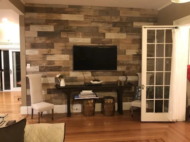 an outdoor view with patio