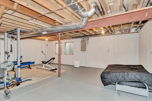 a room with gym equipment