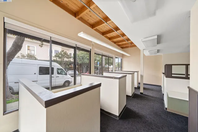 a view of a city and tall buildings