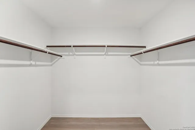 a view of small space with racks on the wall