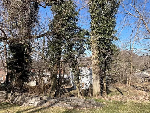 a backyard of a building