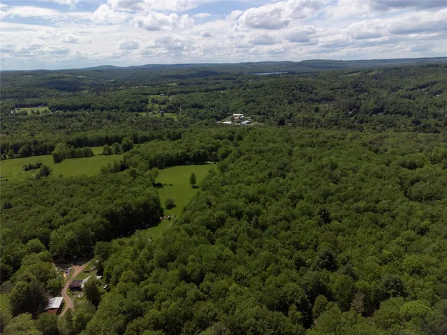 an aerial view of a houses with yard