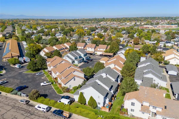 an aerial view of multiple house