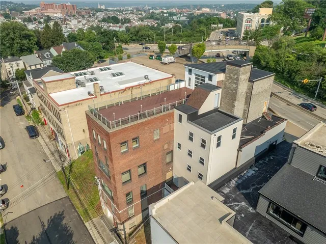 an aerial view of multiple house