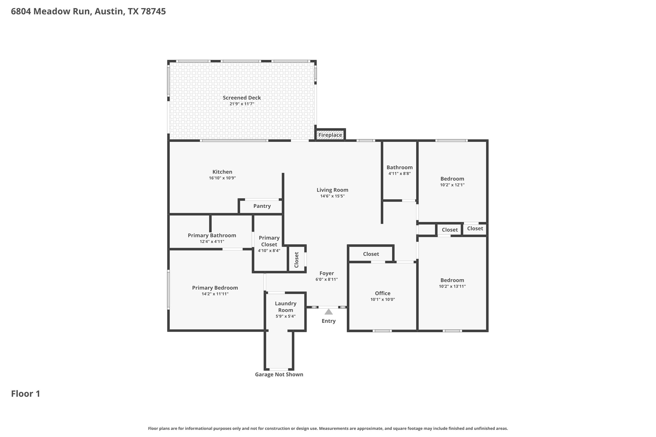 6804 Meadow Run Austin, TX 78745 - Photo 34 of 34 a picture of a floor plan