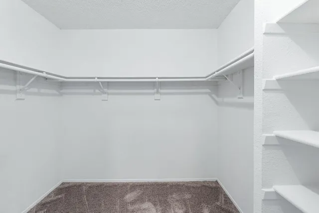 a view of an empty walk in closet