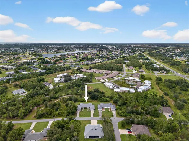 an aerial view of multiple house