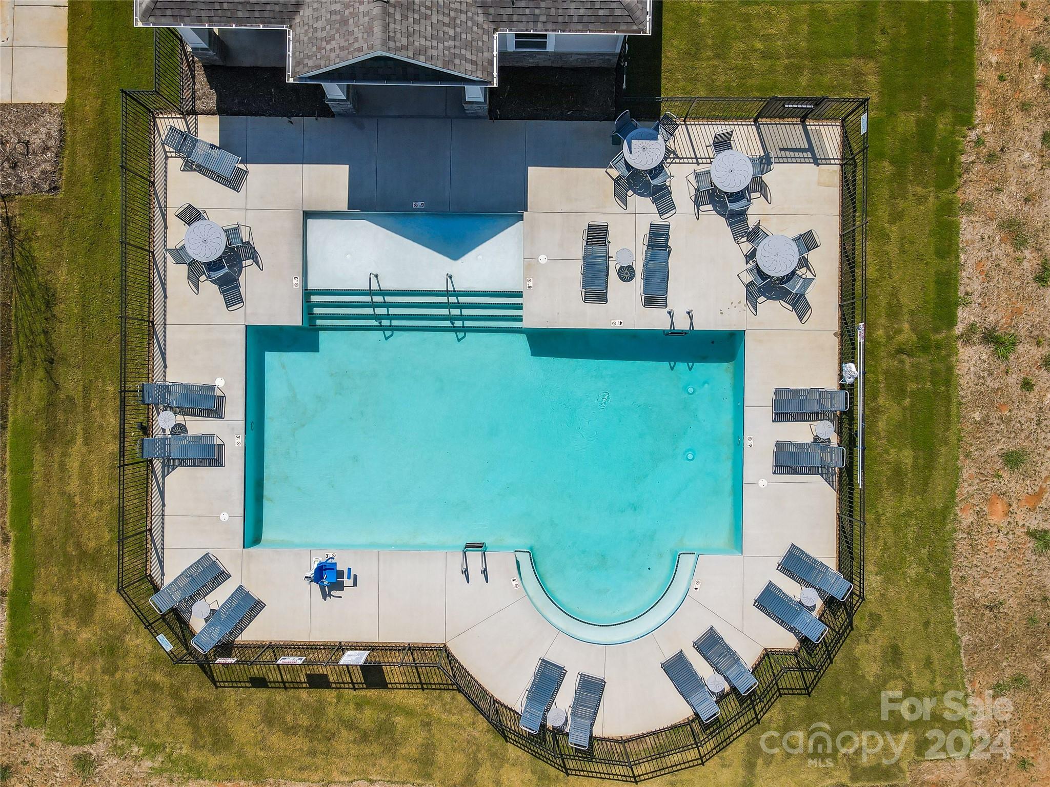 8204 Mccormick Street Terrell, NC 28682 - Photo 31 of 32 an aerial view of a house with swimming pool and patio