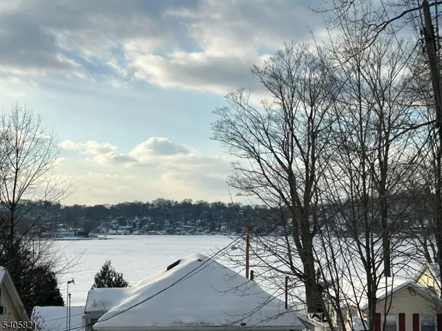 a view of a lake with a mountain
