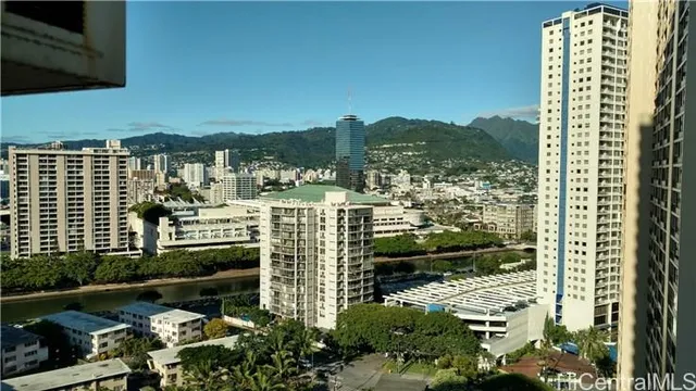 a view of city from balcony