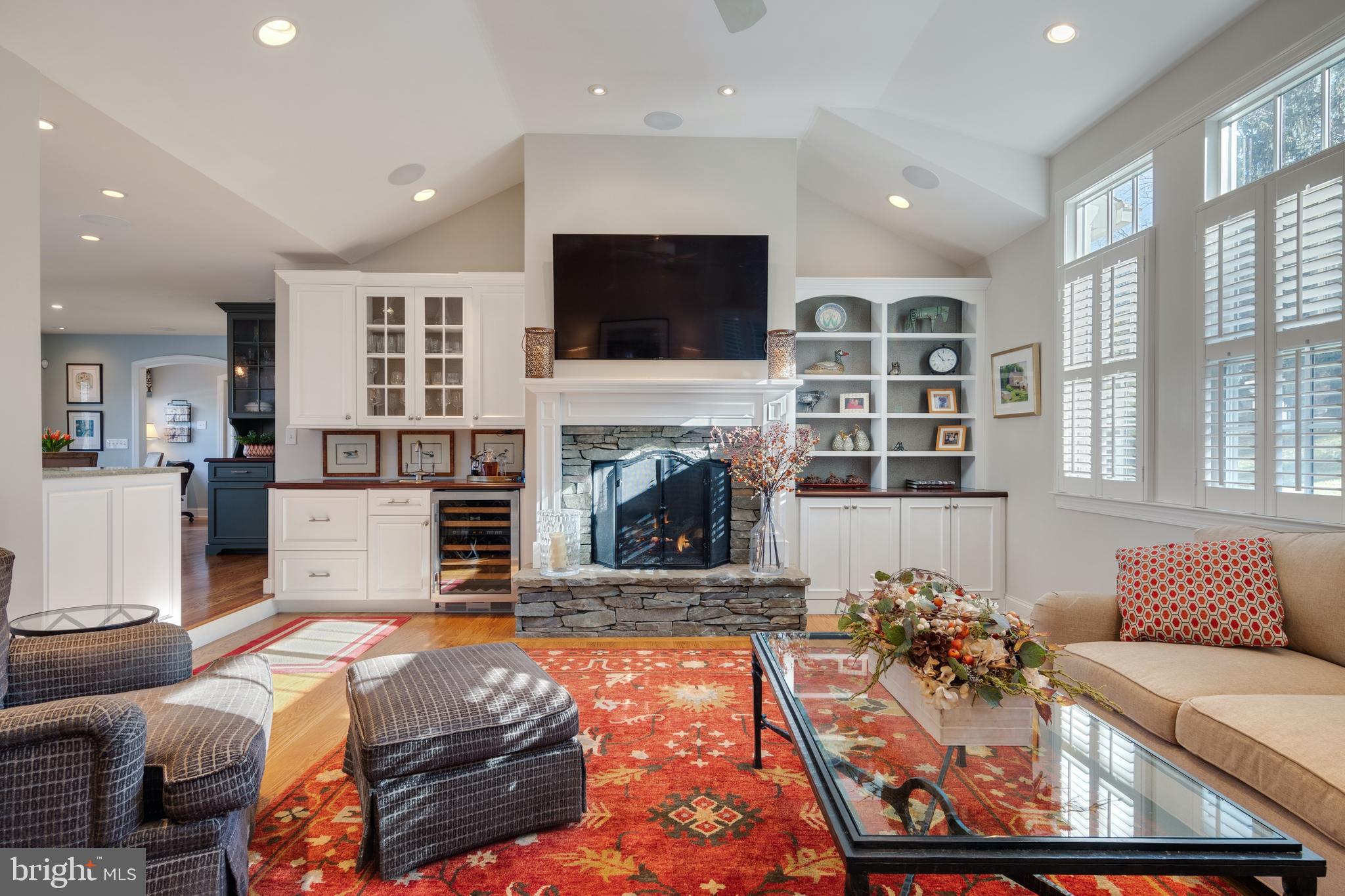 654 Malin Road Newtown Square, PA 19073 - Photo 9 of 34 Family Room with Fireplace & Wet Bar