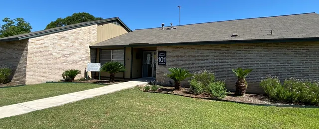 a view of a house with a yard and plants