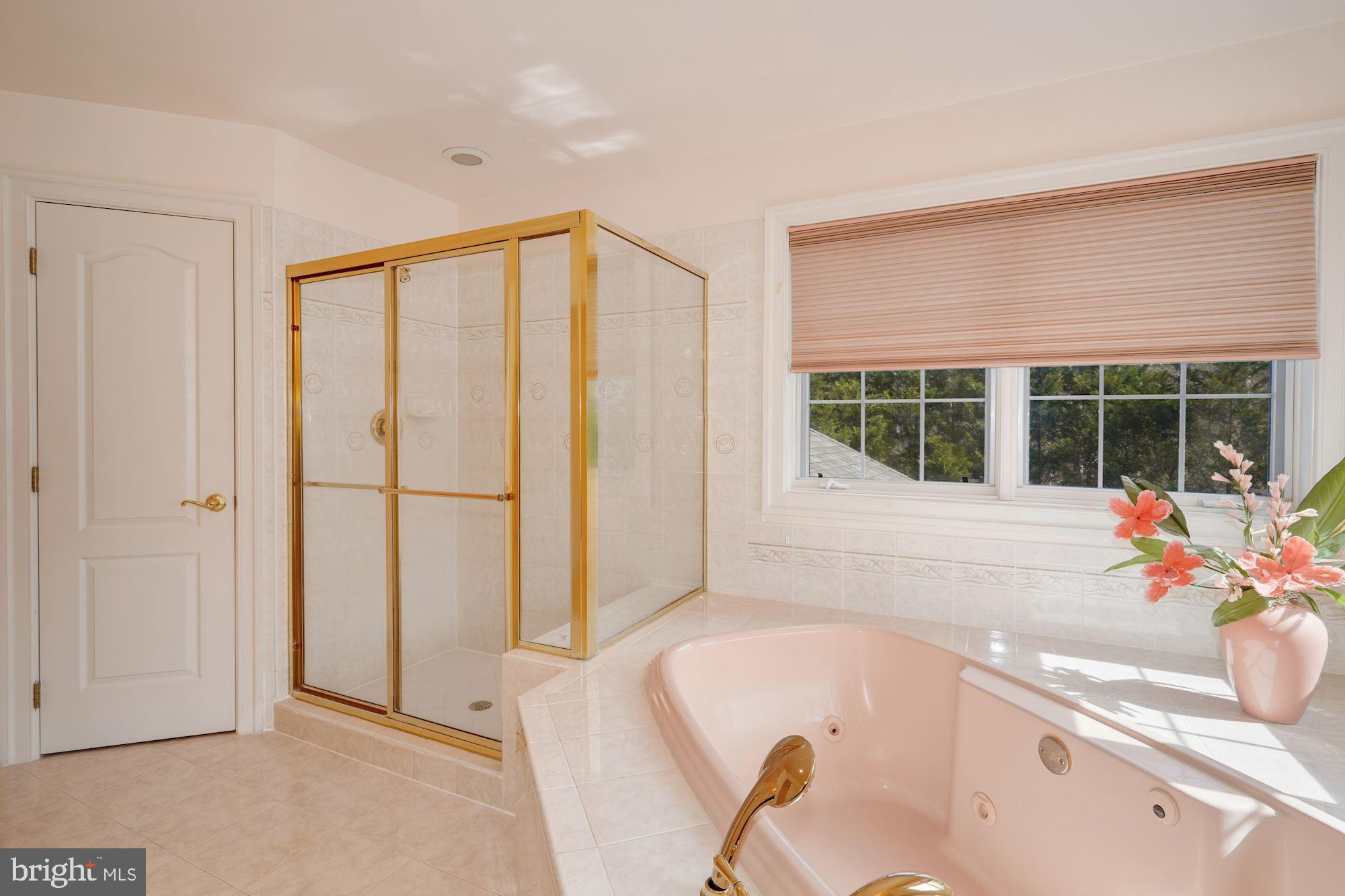 11210 Albermyrtle Road Potomac, MD 20854 - Photo 32 of 59 A glass-enclosed shower with a built-in bench