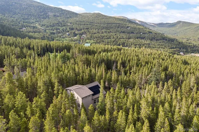 a view of a lake with a mountain in the background