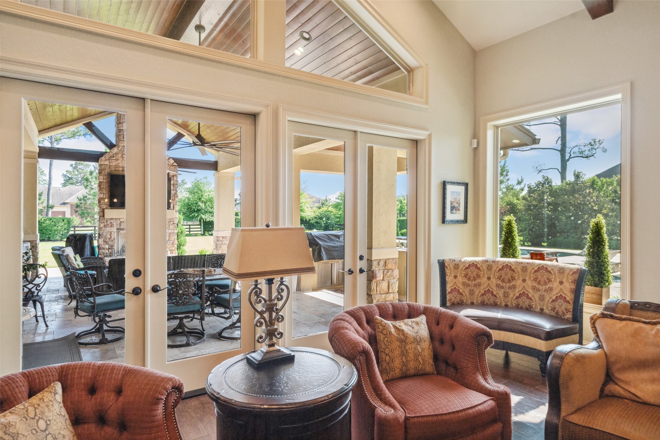 18 Rugged Lark Circle Tomball, TX 77377 - Photo 18 of 50 Amazing peaceful views from all the Family Room windows lets the outdoor space inside.