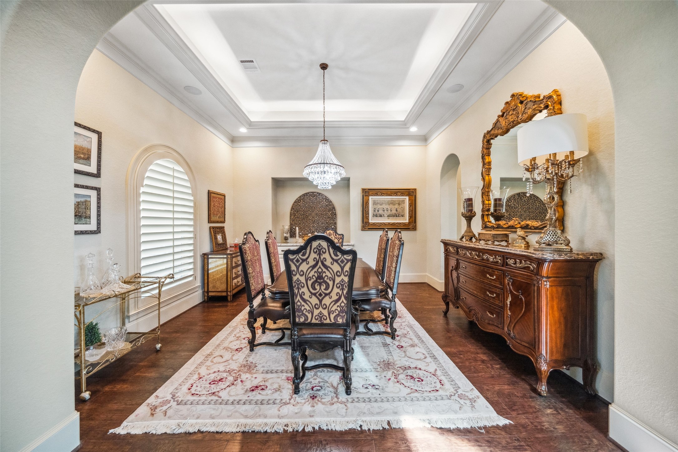 18 Rugged Lark Circle Tomball, TX 77377 - Photo 9 of 50 Large dining room able to easily accommodate seating for 12. Built in buffet at the end of dining room, but still plenty of space for additional furniture.