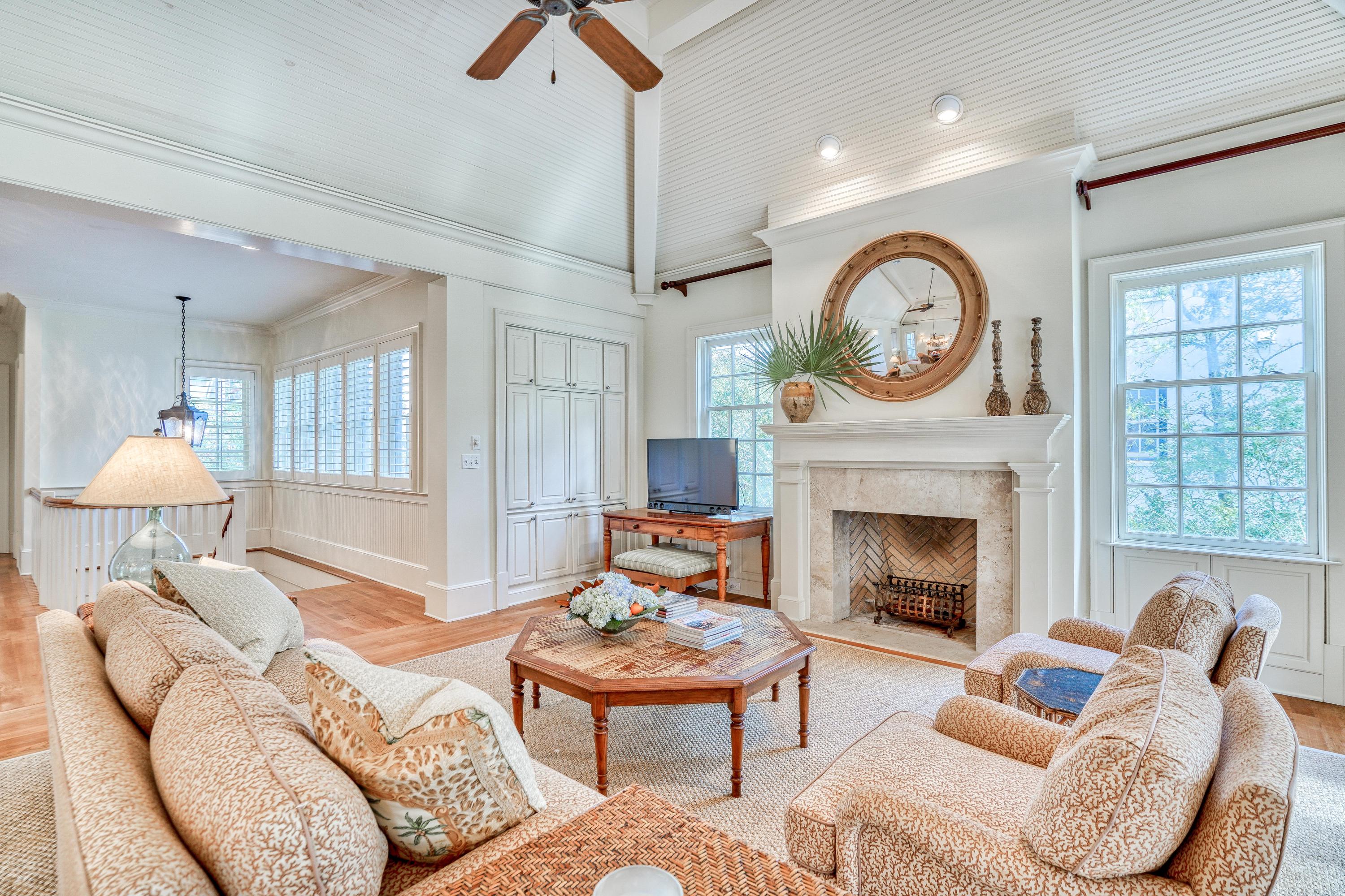 113 East Long Green Road Rosemary Beach, FL 32461 - Photo 31 of 54 a living room with furniture and a fireplace