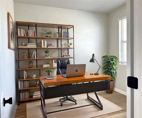 a living room with furniture