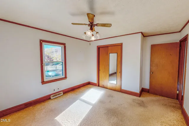 an empty room with a window