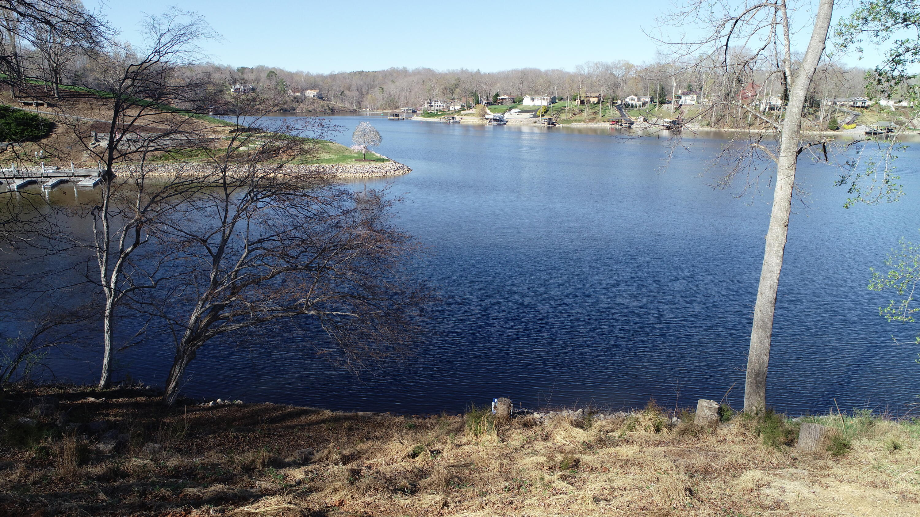 a view of a lake with mountain view