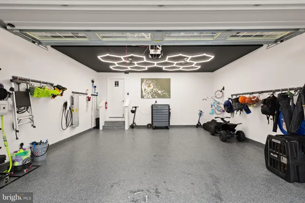 a view of a garage with stuff