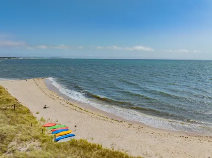 a view of beach and ocean
