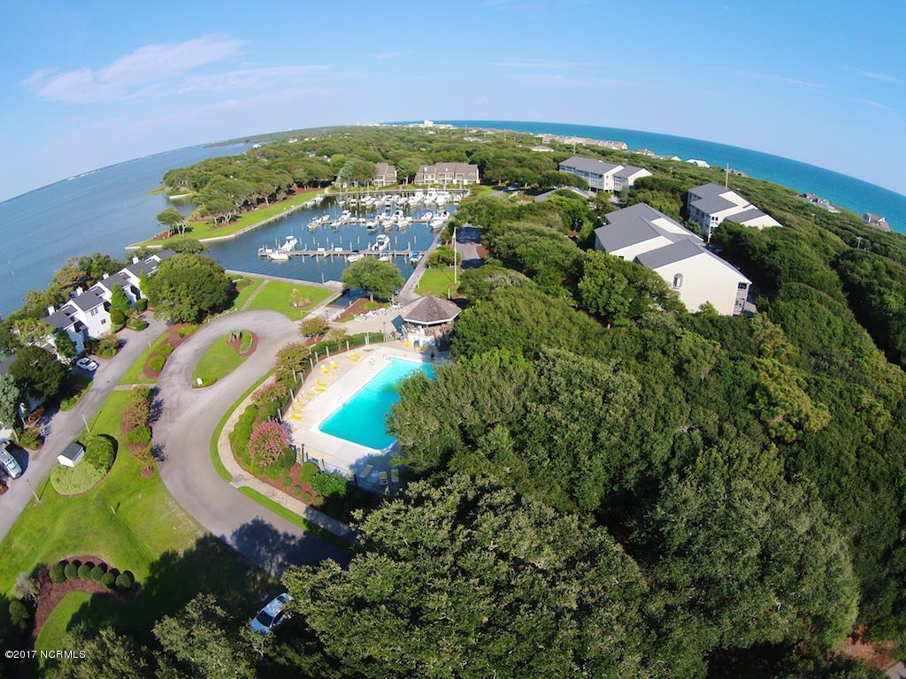 565 Salter Path Road, Unit X3 Pine Knoll Shores, NC 28512 - Photo 45 of 61 Aerial View of Marina and Pool