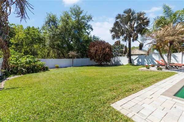 a view of a backyard with a garden