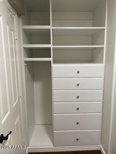 1038 South Roca Street Gilbert, AZ 85296 - Photo 36 of 47 a view of walk in closet with empty racks
