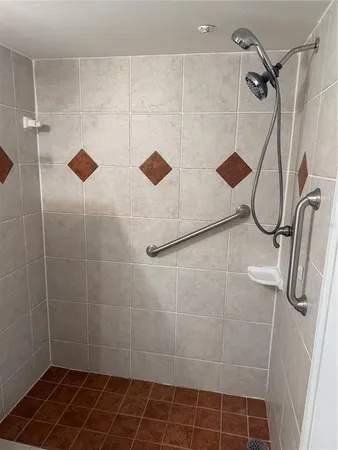 a bathroom with a shower
