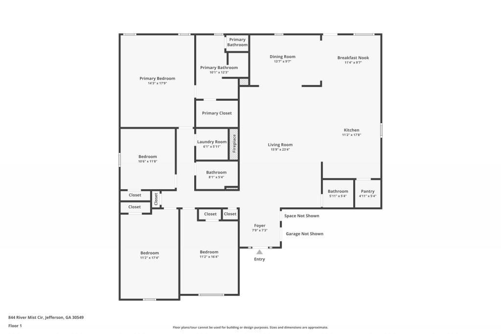 844 River Mist Circle Jefferson, GA 30549 - Photo 35 of 35 a picture of a floor plan