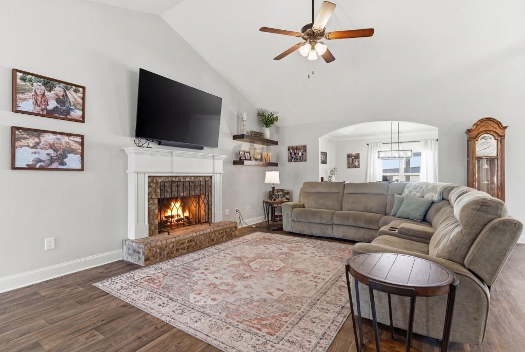 844 River Mist Circle Jefferson, GA 30549 - Photo 7 of 35 a living room with furniture fireplace and flat screen tv