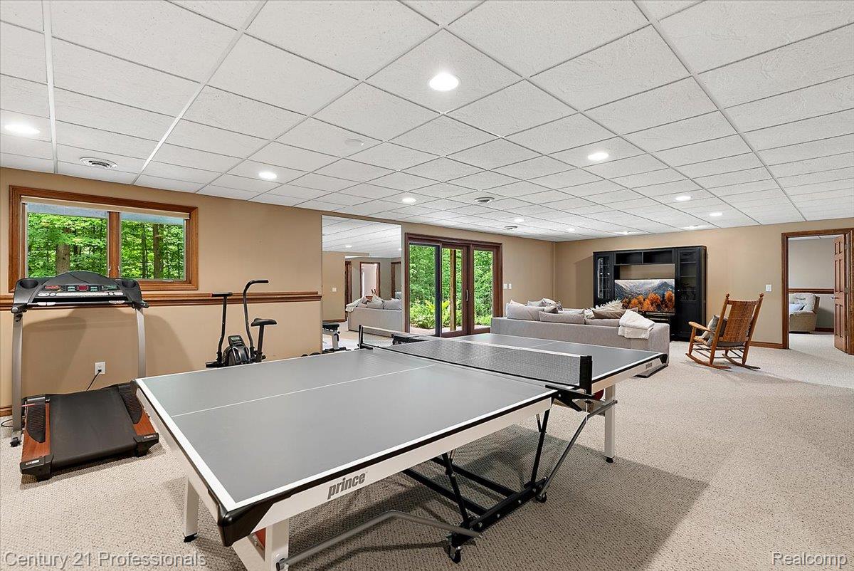 9867 Rainbow Ridge Drive Schoolcraft, MI 49087 - Photo 49 of 82 Spacious lower level featuring recessed lighting, a drop ceiling, and light-toned carpet flooring