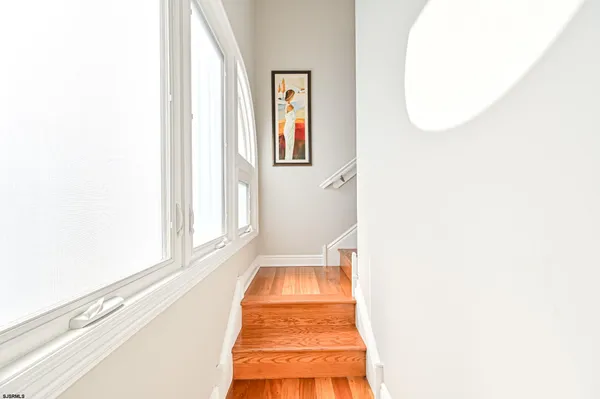 a hallway with a window