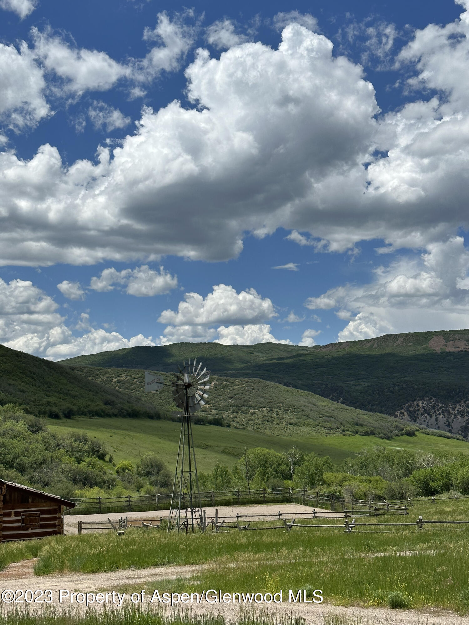 a view of a big yard with lots of green space