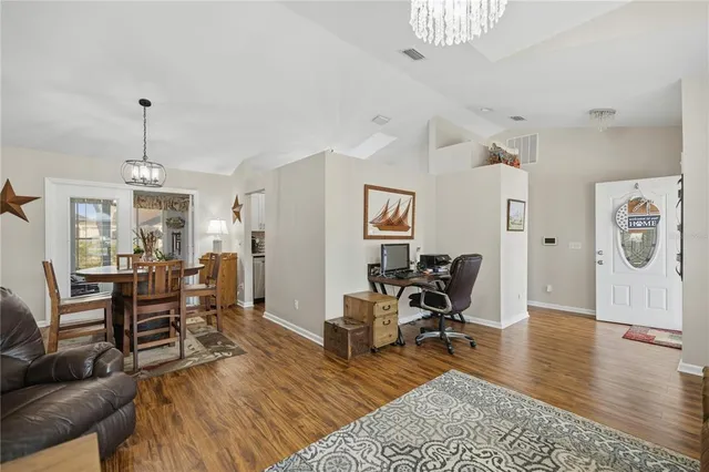 a living room with furniture