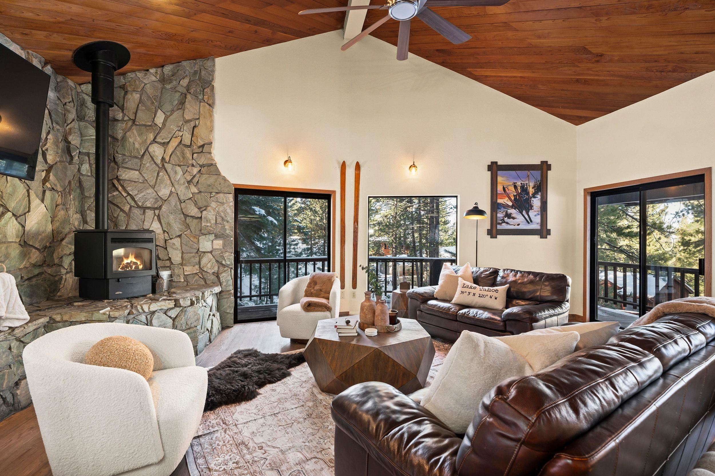 711 Conifer Truckee, CA 96161 - Photo 7 of 26 a living room with furniture and a large window