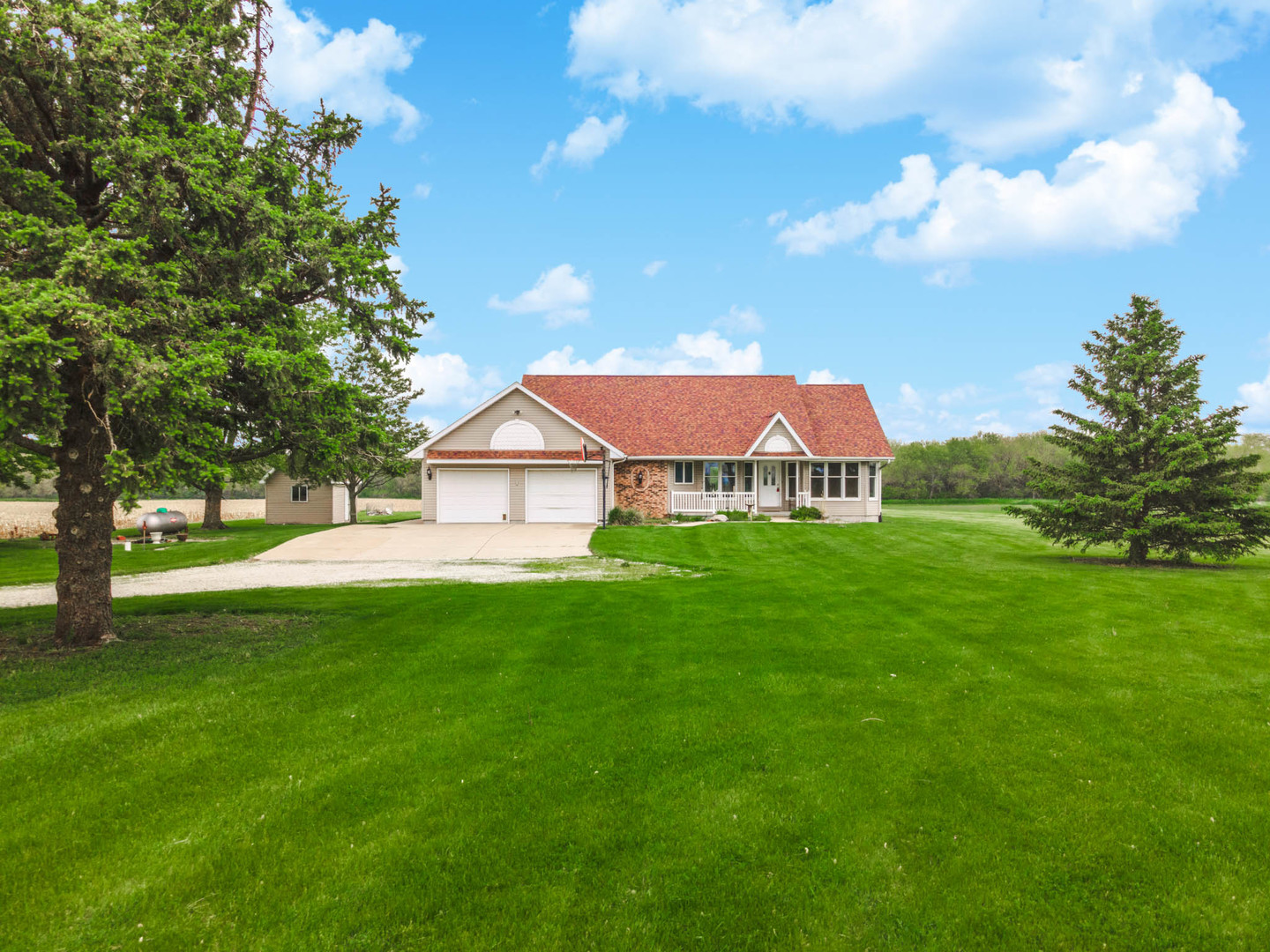 9375 East 3000 N Road Cornell, IL 61319 - Photo 1 of 39 a view of a house with a big yard