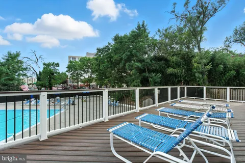 a view of a patio on the deck