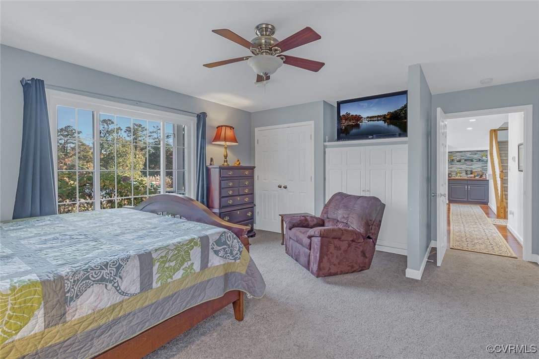 1843 Fairport Road Reedville, VA 22539 - Photo 33 of 43 Bedroom with carpet floors and ceiling fan