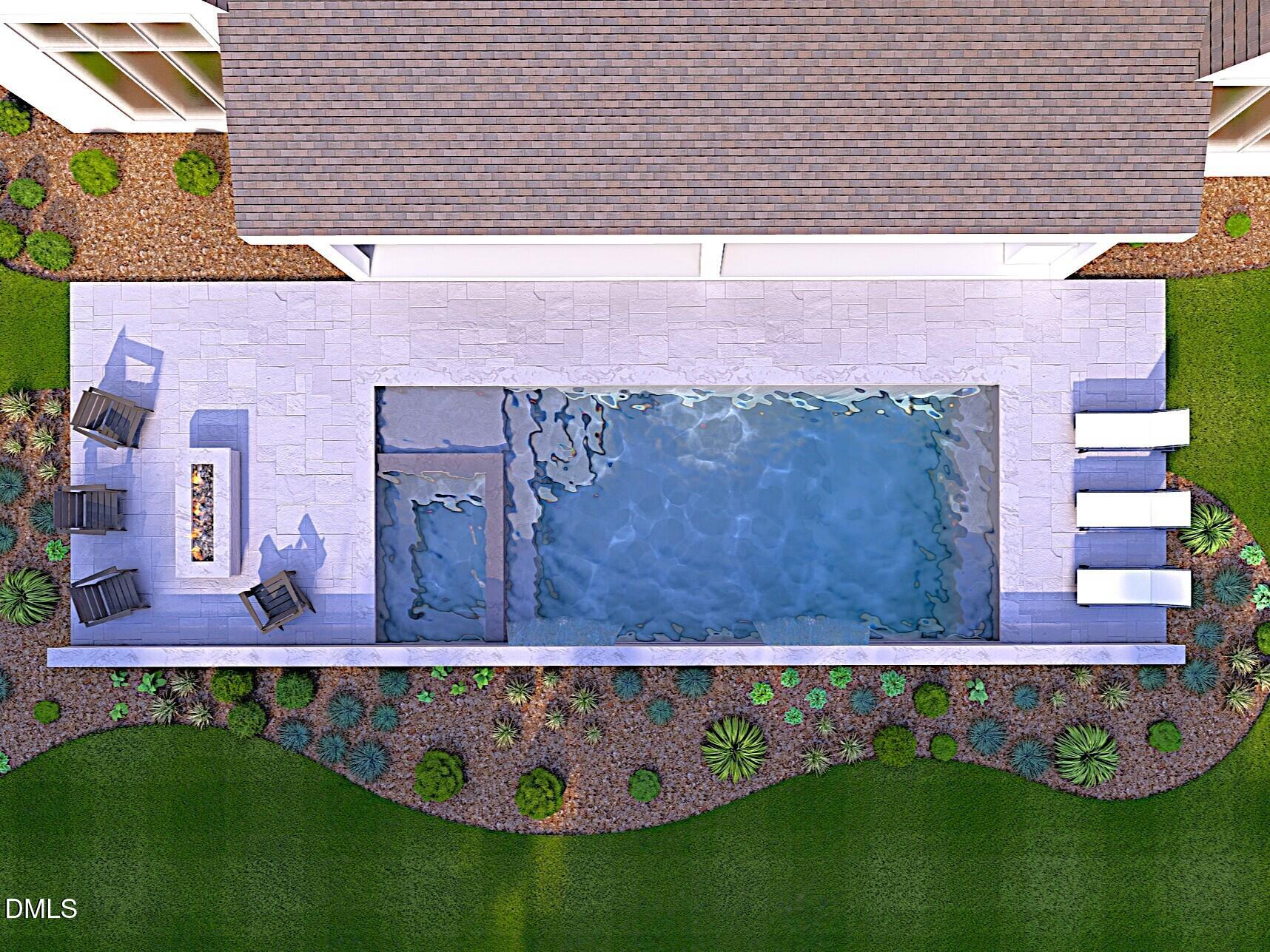 6448 Sanctuary Falls Drive Raleigh, NC 27614 - Photo 3 of 43 6448 Sanctuary Falls Pool Top View (Lot