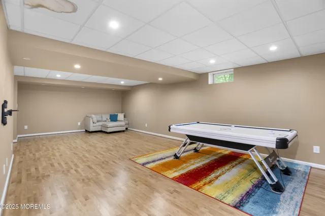 a garden view with a seating space