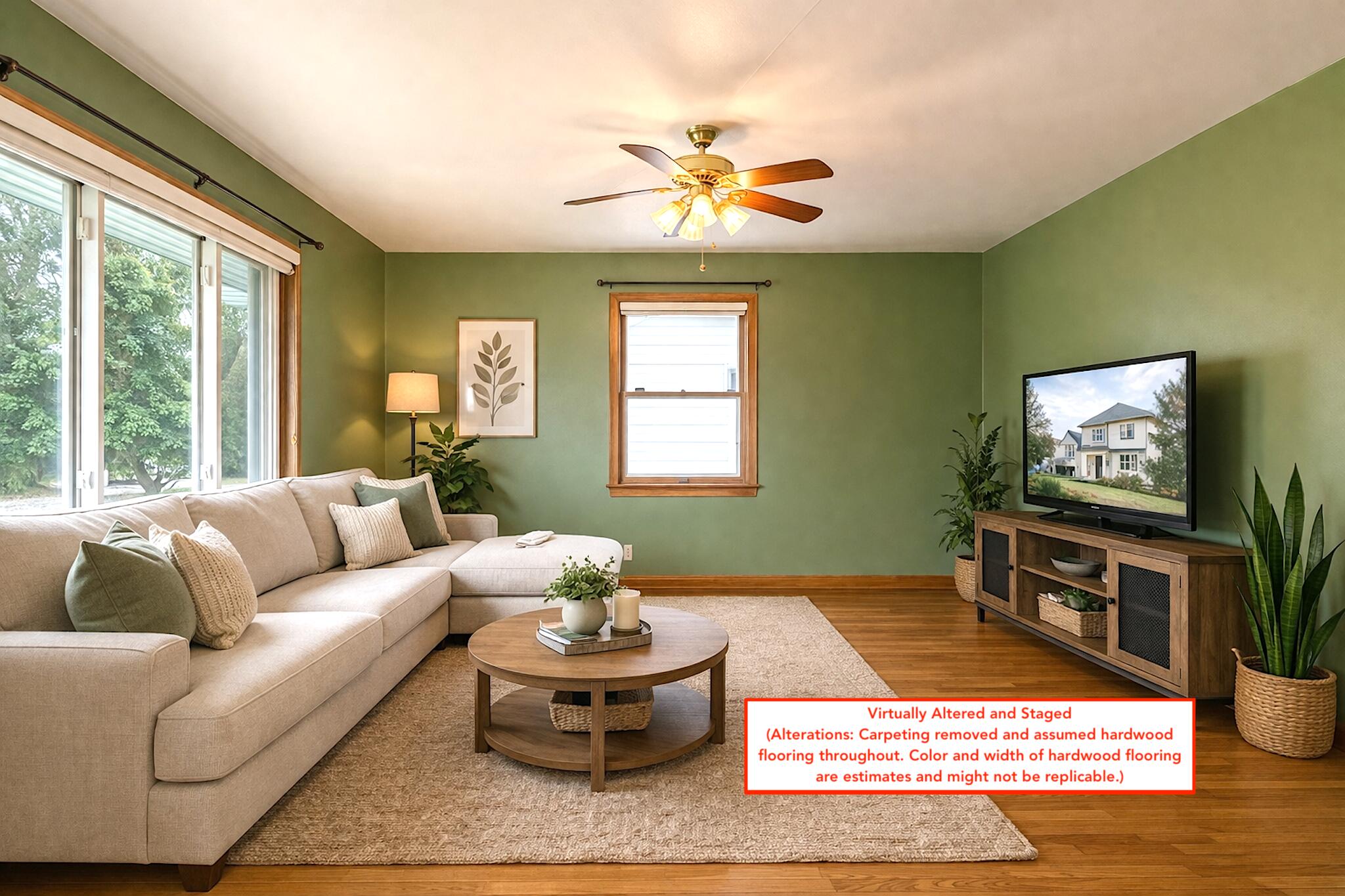 4518 North 68th Street Milwaukee, WI 53218 - Photo 5 of 34 Virtually Altered and Staged
(Alterations: Carpeting removed and assumed hardwood flooring throughout. Color and width of hardwood flooring are estimates and might not be replicable.)