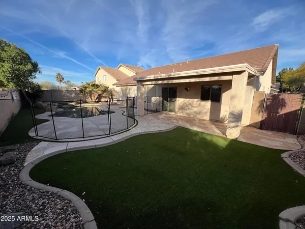 a view of a porch in front of house