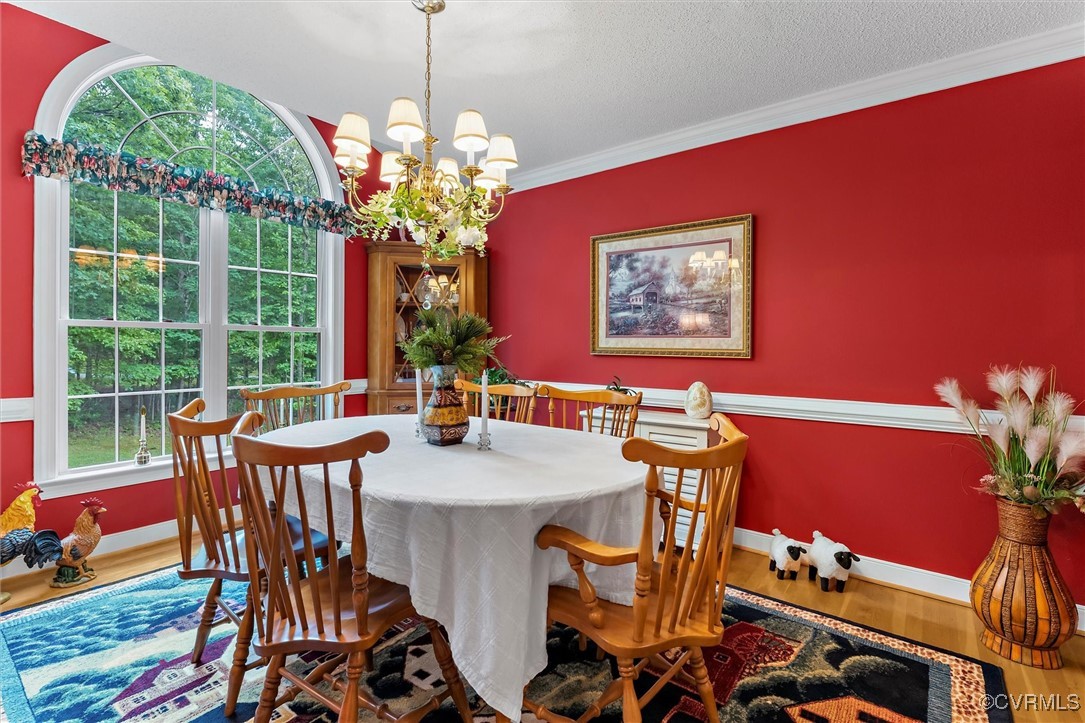 2655 Dorset Ridge Road Powhatan, VA 23139 - Photo 20 of 50 Dining space with wood finished floors, a chandeli