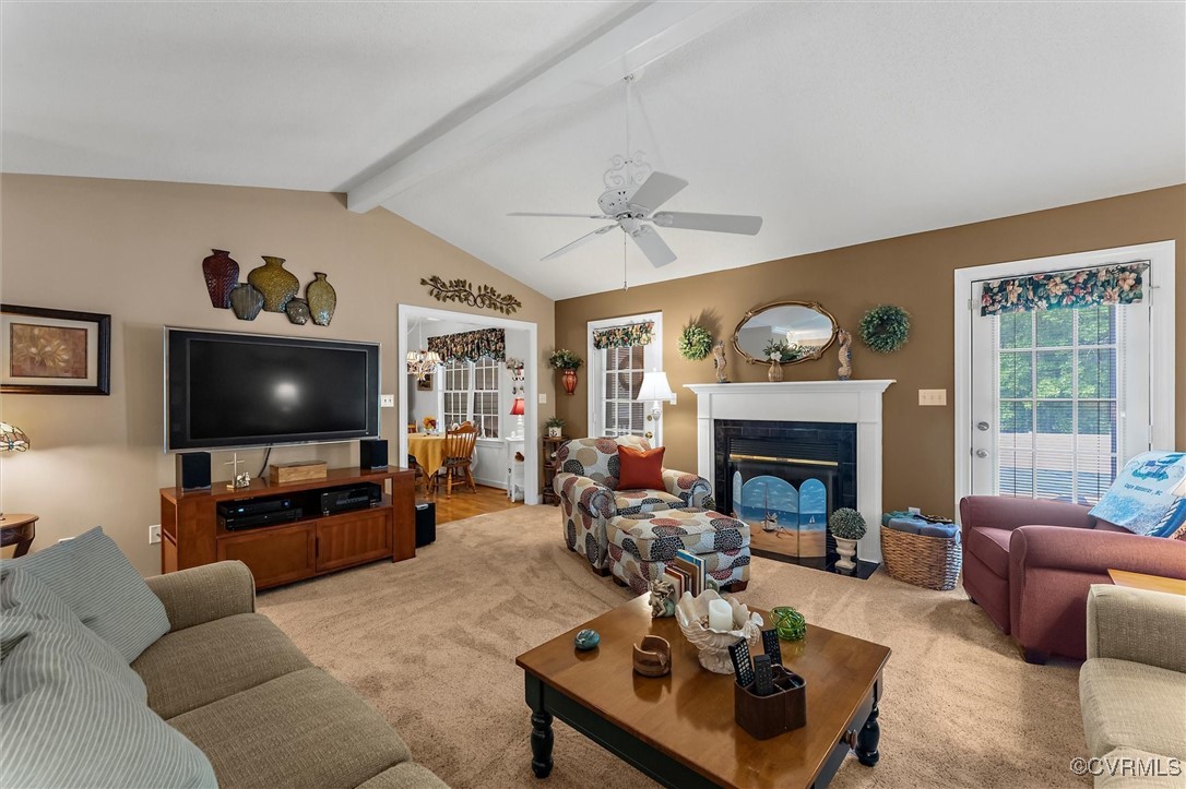 2655 Dorset Ridge Road Powhatan, VA 23139 - Photo 49 of 50 Living area with light colored carpet, a ceiling f